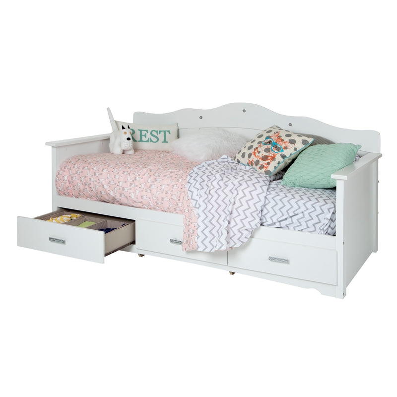 Lit divan avec rangement Tiara - Blanc solide