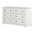 Bureau double 6 tiroirs  Hazen - Pin blanc