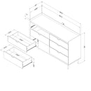 Bureau double 6 tiroirs Hype - Chêne hivernal