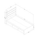 Ensemble lit matelot 3 tiroirs et tête de lit simple 39" Arlen - Chêne vieilli