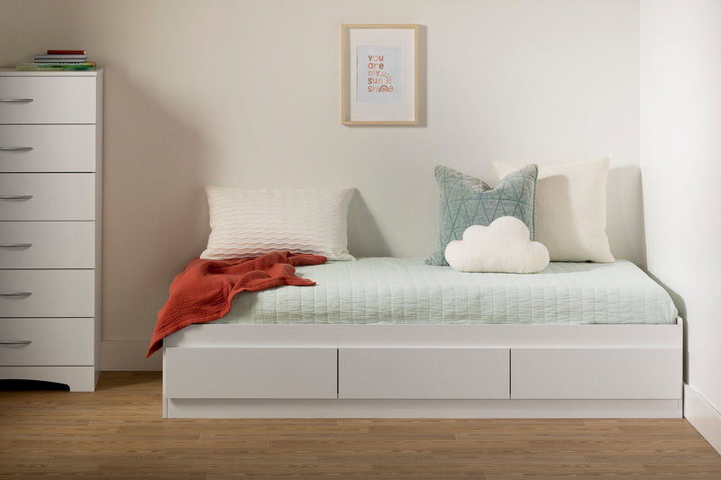 Lit matelot 3 tiroirs simple 39" Step One - Blanc solide