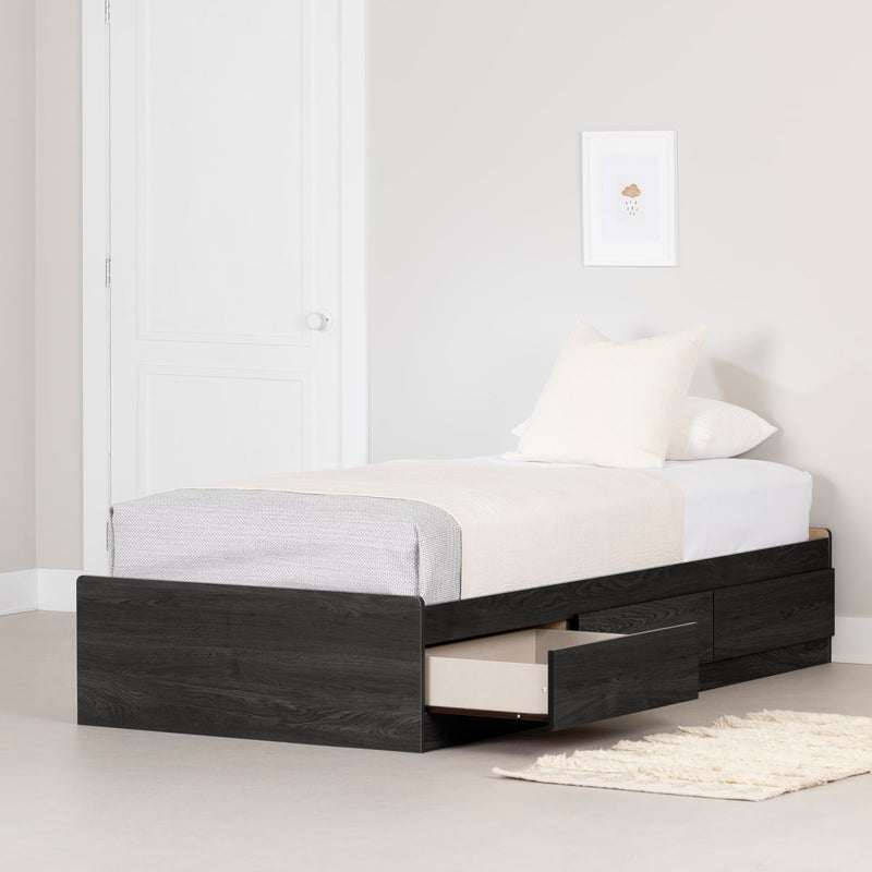 Mates Bed with 3 Drawers Simple 39'' Fynn Gray Oak 3237212