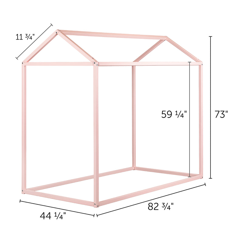 Lit maison simple 39" Sweedi - Rose