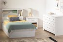 Mates Bed With Bookcase Headboard Set Simple 39'' Vito Pure White 