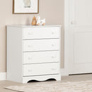 Commode 4 tiroirs Angel - Blanc solide