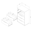 Commode 5 tiroirs Hourra - Chêne gris