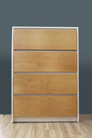 Commode 4 tiroirs Axel  - Blanc et Naturel