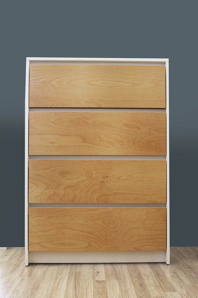 Chest of 4 drawers - White and Natural