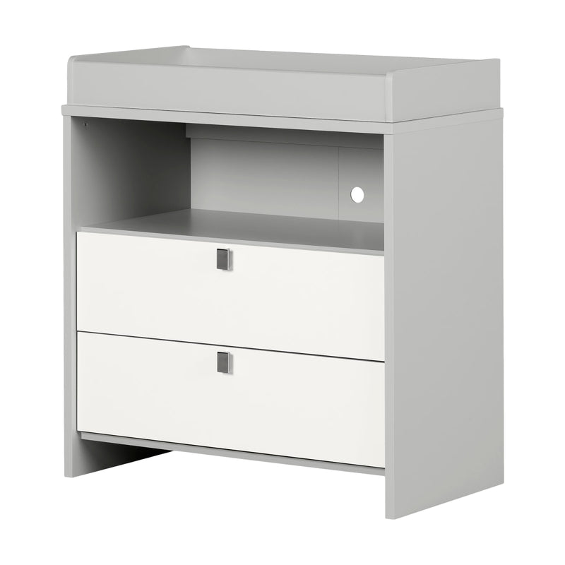 Grey and white changing table on sale