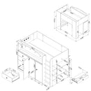 Lit mezzanine avec bureau simple 39" Tiara - Blanc solide