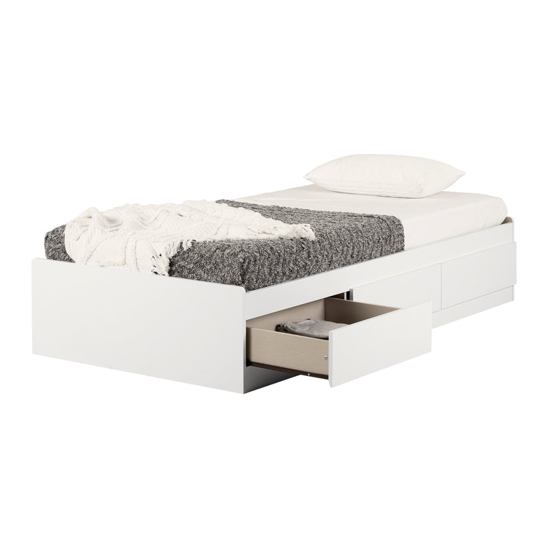Lit matelot 3 tiroirs simple 39" Vito-Blanc solide