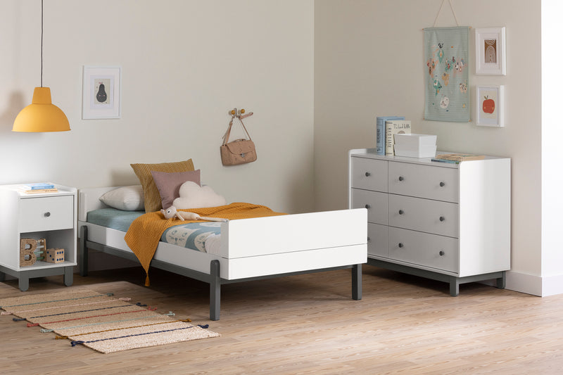 Bureau double Bebble - Gris clair et Blanc