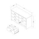 Bureau double 6 tiroirs Tassio - Chêne gris