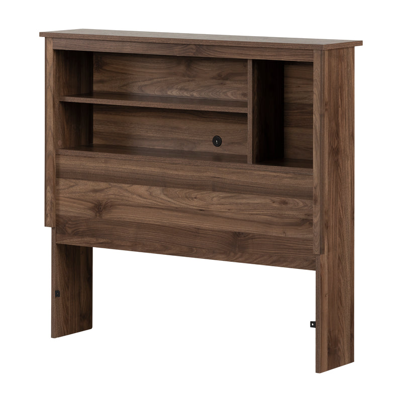 Tête de lit bibliothèque simple 39" Yodi - Noyer naturel