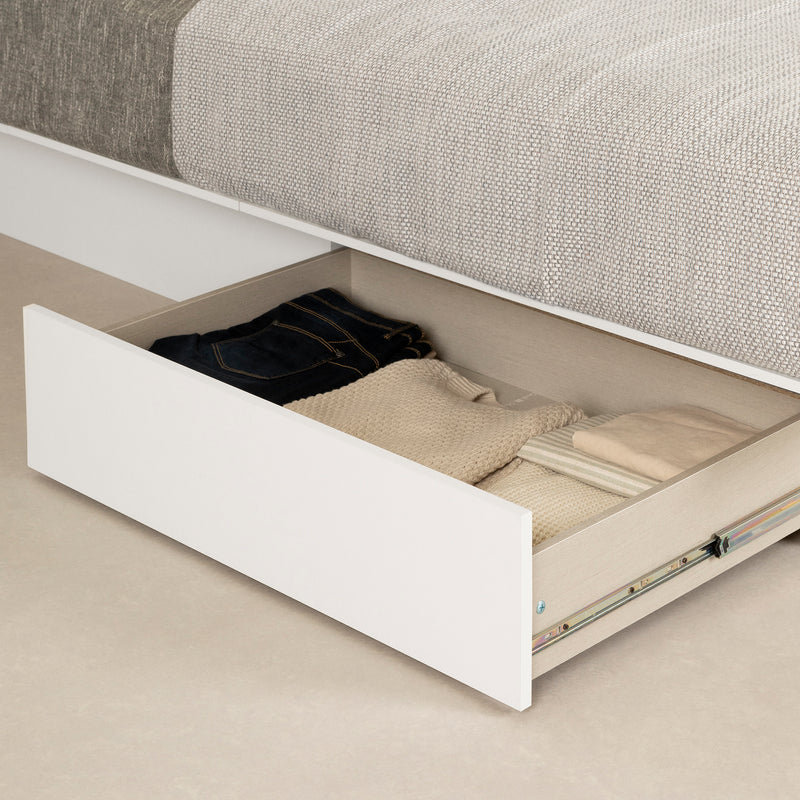 Fusion 2-Drawer / Queen Platform Bed - White