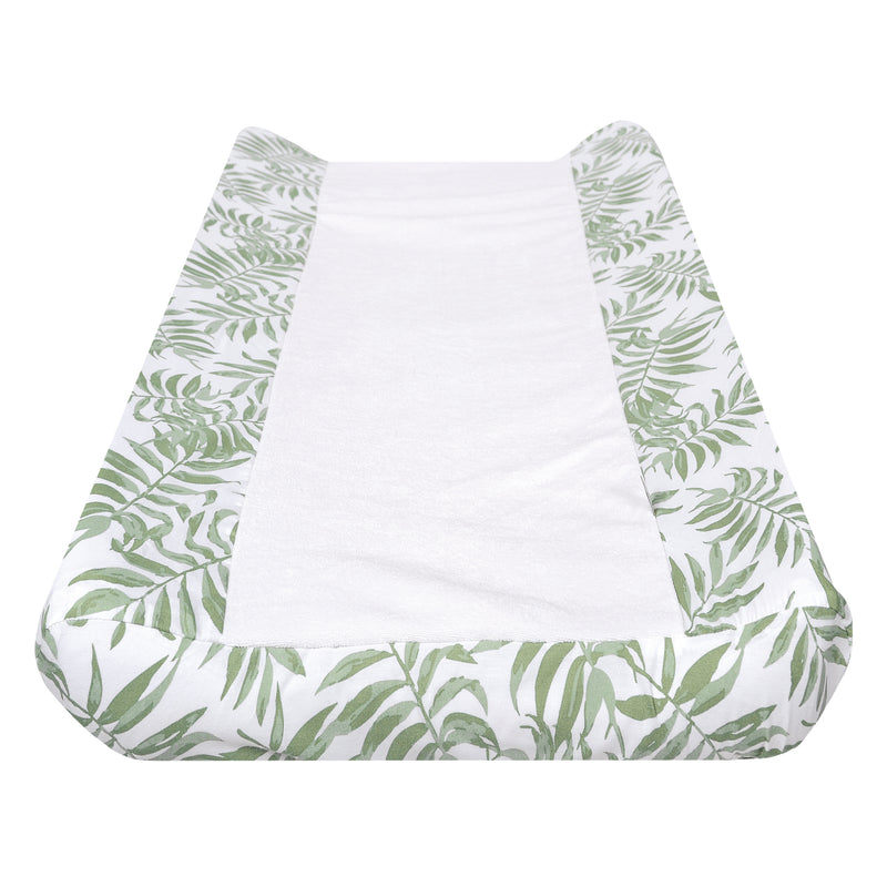 Printed change pad cover - tropical green