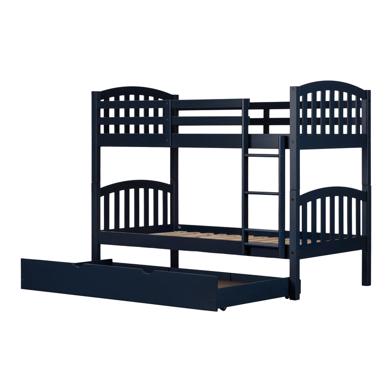 Ulysses - Bunk beds with trundle bed 39'' / 39" - Blue