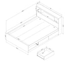Ensemble lit matelot et tête de lit bibliothèque double 54" Fusion - Blanc solide