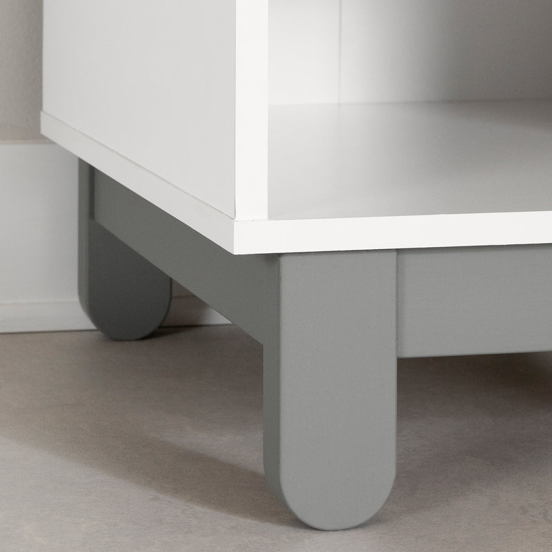 Table de chevet Bebble-Gris clair et Blanc