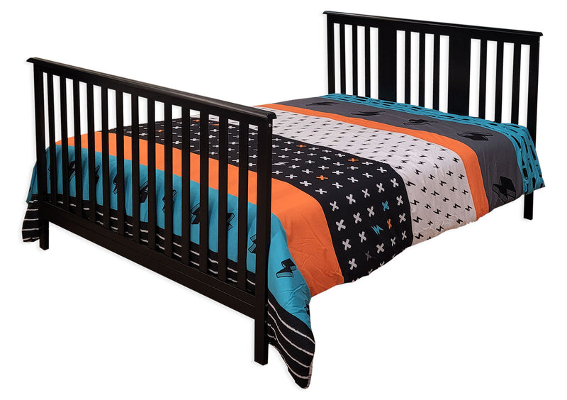 Crib with transition barrier - ADAMS - Black