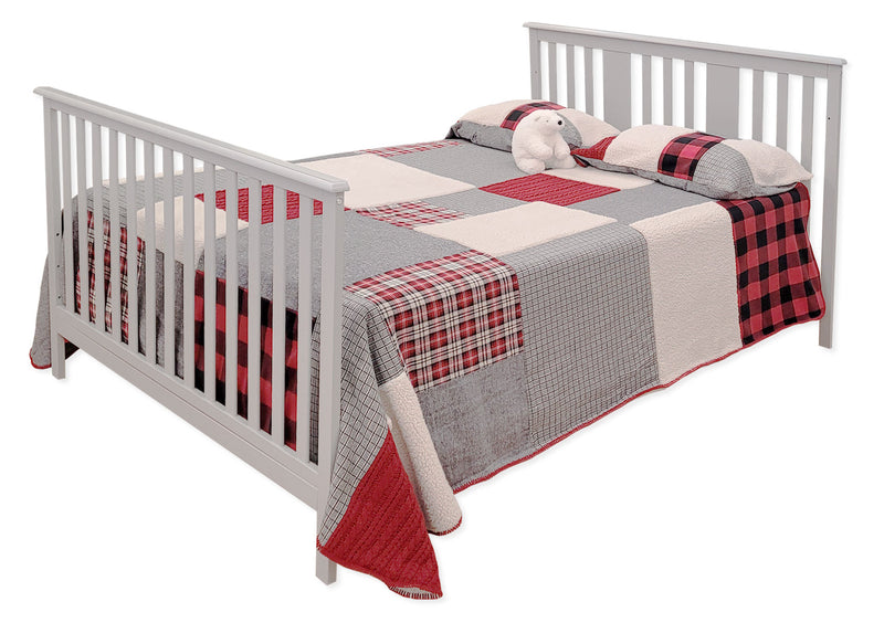 Crib with transition barrier - ADAMS - Gray