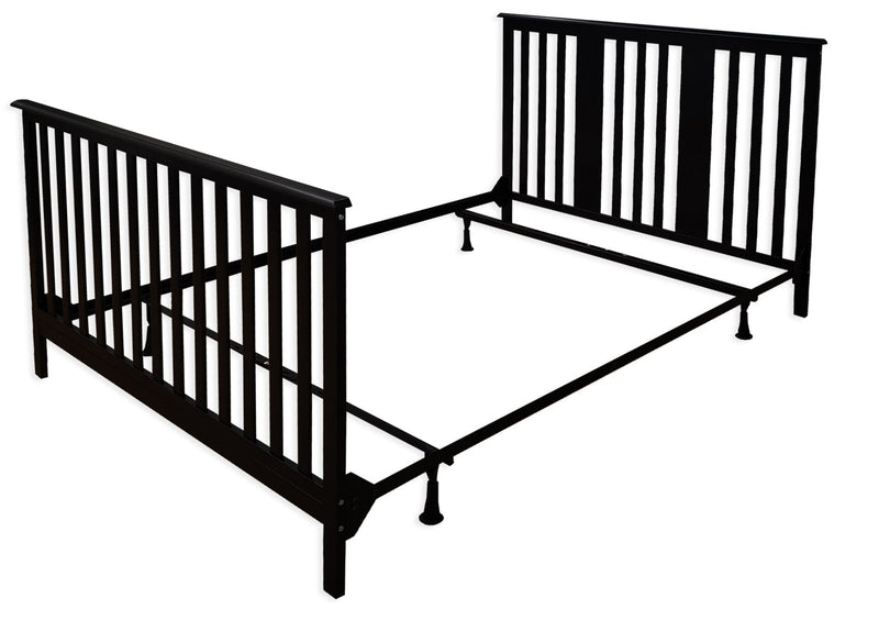 Crib with transition barrier - ADAMS - Black