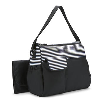 Sac à couches Stripes -Noir et blanc