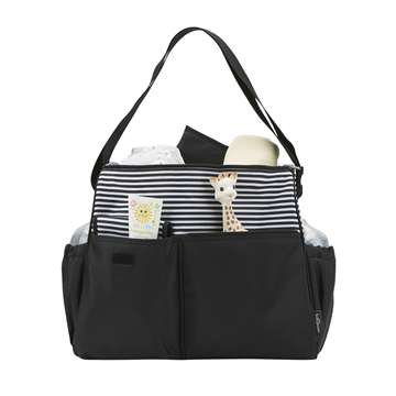 Stripes Messenger Style Diaper Bag - Pattern: Black and White