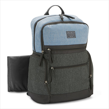 Sac à couches avec bretelles Meridian -Gris et Bleu