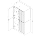 Armoire de rangement avec 4 portes Farnel - Blanc solide