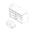 Bureau double 6 tiroirs Summer Breeze-Blanc antique