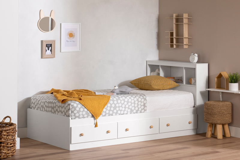Mates Bed with 3 Drawers Simple 39'' Summertime Pure White 3263080