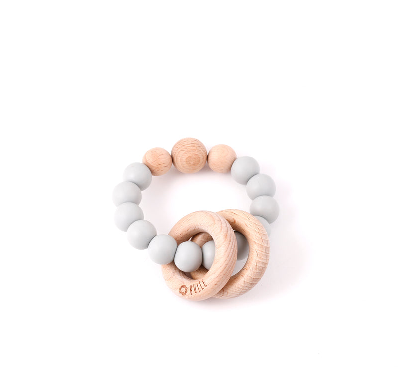 Clic-Clac wood rattle - Grey