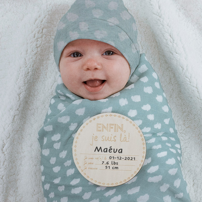 Ensemble Naissance Bébé Personnalisable - Pyjama + Bonnet + Moufles En Coton 100% - Taille 3-6 Mois - Cadeau De Naissance Ou Baby Shower - 11