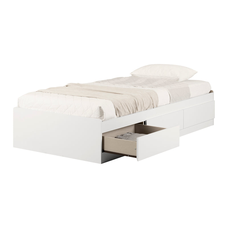 Lit matelot 39" avec tiroirs Step One - Blanc solide