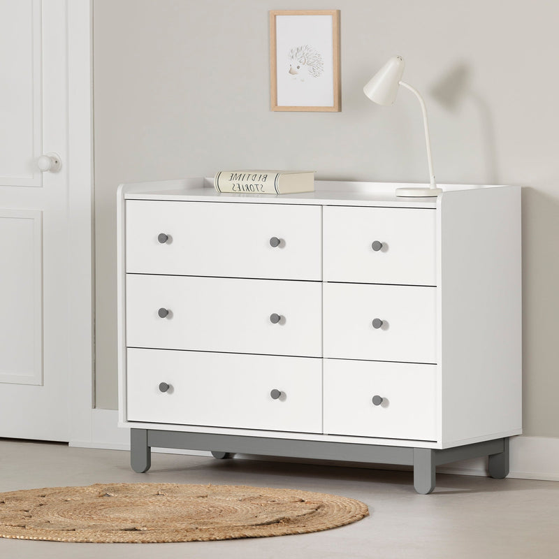 Bureau double Bebble - Gris clair et Blanc