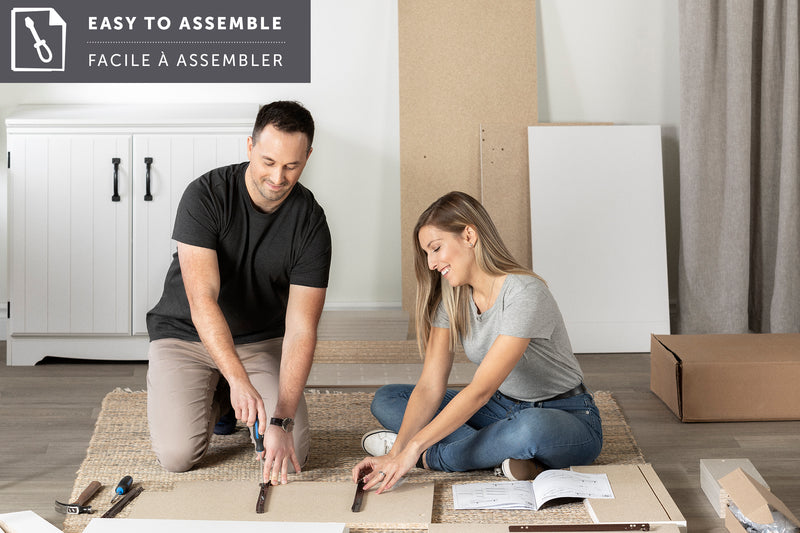 Table de bricolage avec rabat Crea-Blanc solide