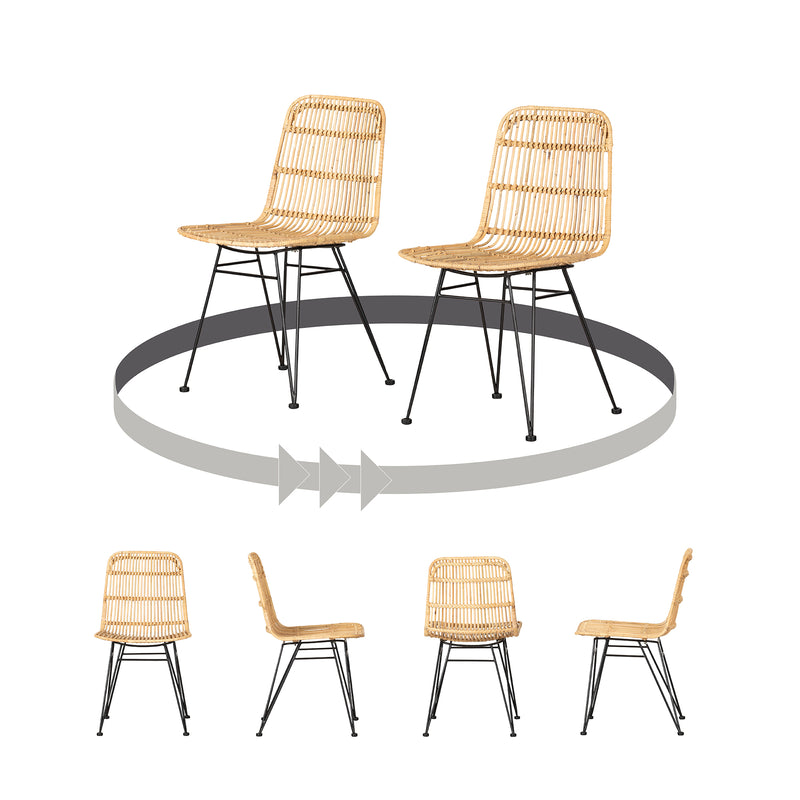 Lot de 2 chaises en rotin Balka - Rotin et noir