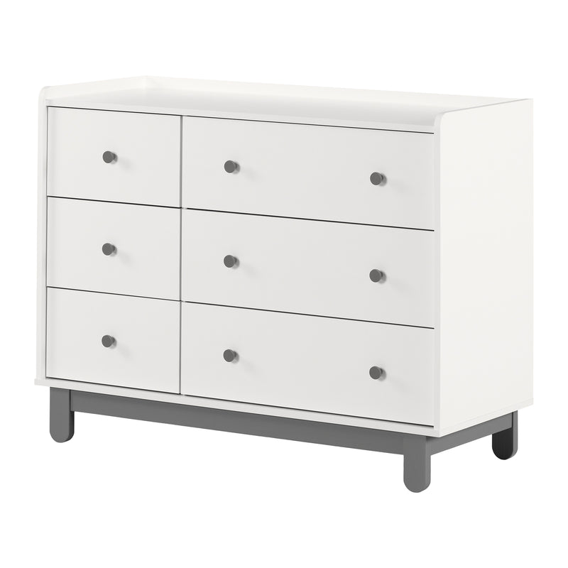 Bureau double Bebble - Gris clair et Blanc