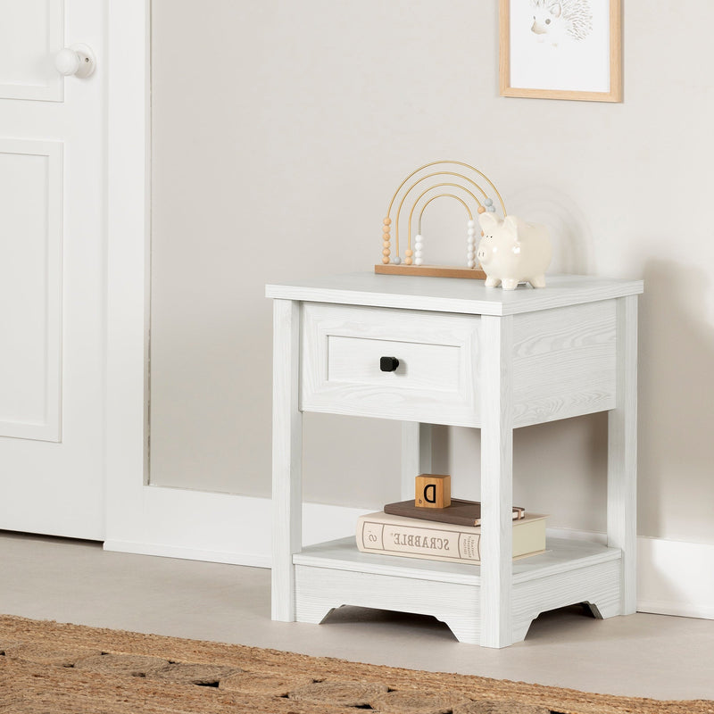 Table de chevet Hazen-Pin blanc