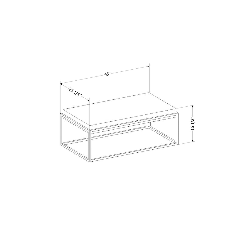 Modern Industrial Coffee Table  Mezzy Concrete Gray and Black 12066