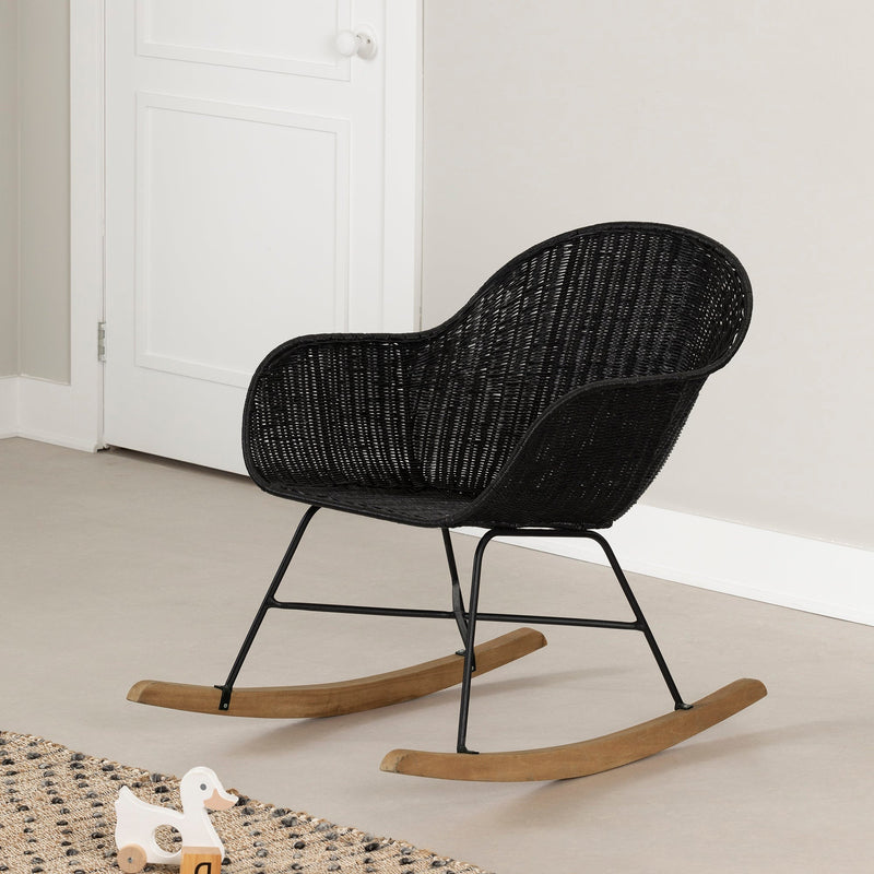 Chaise berçante Balka - Rotin Noir