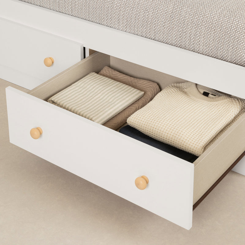 Mates Bed with 3 Drawers Simple 39'' Summertime Pure White 3263080