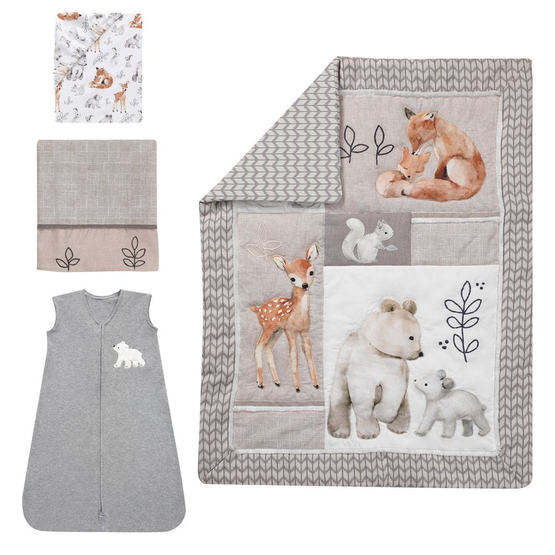 Painted Forest 4-Piece Crib Bedding Set