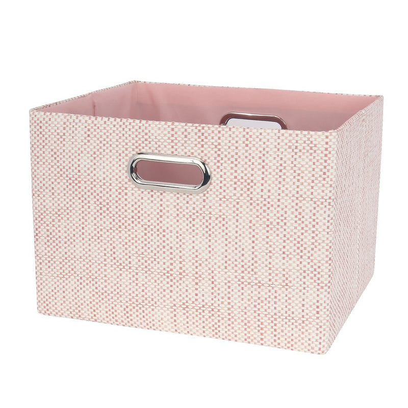 Panier de rangement - Rose et blanc