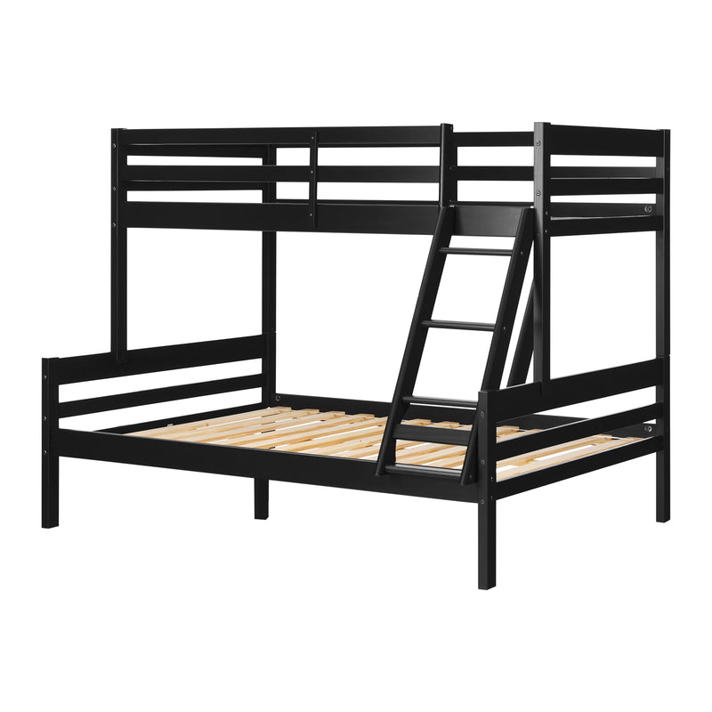 Lit superposé en bois massif Fakto 39"/54" - Noir mat