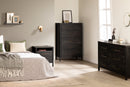 Commode 5 tiroirs Gravity - Noir antique