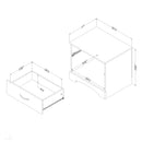 Table de chevet 1 tiroir Step One - Blanc solide