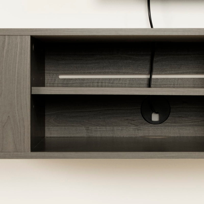 Console média murale 66" City Life - Érable cendré
