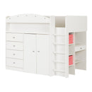 Lit mezzanine avec bureau simple 39" Tiara - Blanc solide